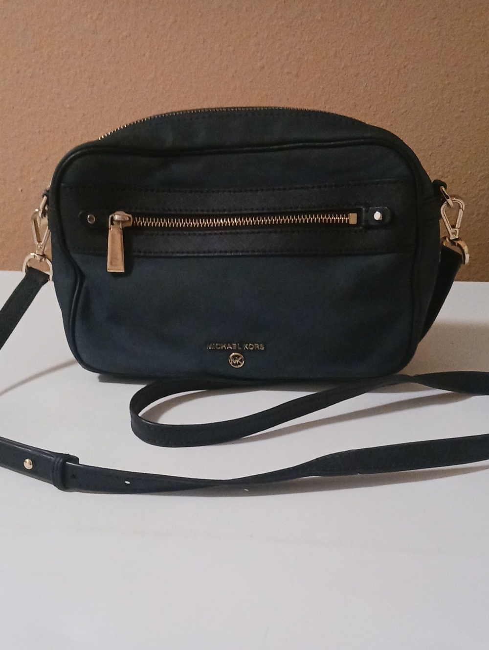 Michael Kors Black Crossbody with Gold Hardware